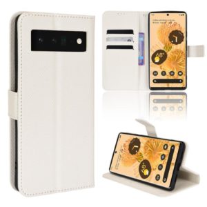 For Google Pixel 6 Pro Diamond Texture Leather Phone Case(White) (OEM)