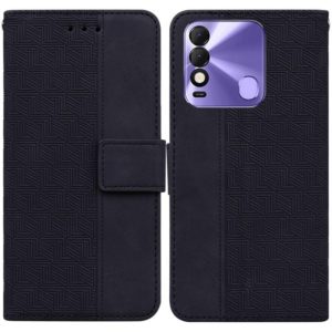 For Tecno Spark 8 / 8T Geometric Embossed Leather Phone Case(Black) (OEM)