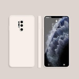 For OnePlus 8 Pro Solid Color Imitation Liquid Silicone Straight Edge Dropproof Full Coverage Protective Case(White) (OEM)