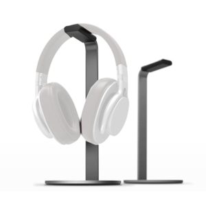 Aluminum Alloy Headphone Holder H-Stand Headphone Display Stand Headphone Storage Rack(Dark Gray) (OEM)