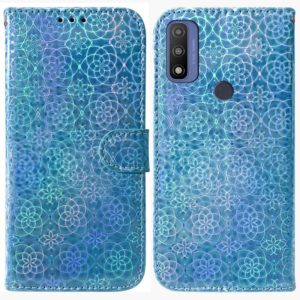 For Motorola Moto G Pure Colorful Magnetic Buckle Leather Phone Case(Blue) (OEM)