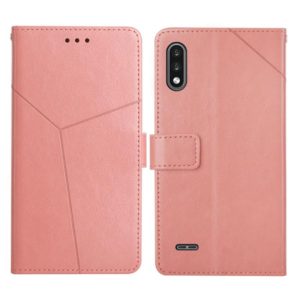 For LG K22 Y Stitching Horizontal Flip Leather Phone Case(Rose Gold) (OEM)