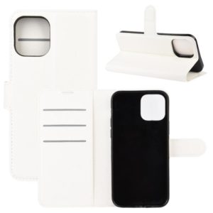 For iPhone 12 / 12 Pro Litchi Texture Horizontal Flip Protective Case with Holder & Card Slots & Wallet(White) (OEM)
