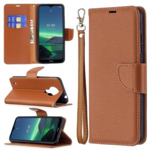 For Nokia 1.4 Litchi Texture Pure Color Horizontal Flip Leather Case with Holder & Card Slots & Wallet & Lanyard(Brown) (OEM)