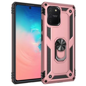 For Samsung Galaxy S10 Lite / M80s / A91 Shockproof TPU + PC Protective Case with 360 Degree Rotating Holder(Rose Gold) (OEM)
