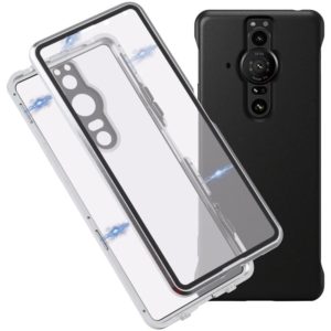 For Sony Xperia Pro-I HD Magnetic Metal Tempered Glass Phone Case(Silver) (OEM)