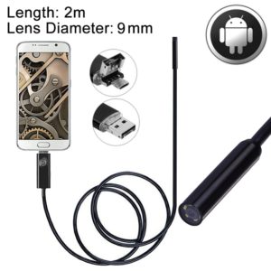 2 in 1 Micro USB & USB Endoscope Waterproof Snake Tube Inspection Camera with 6 LED for Newest OTG Android Phone, Length: 2m, Lens Diameter: 9mm (OEM)