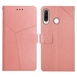 For Huawei P30 Lite Y Stitching Horizontal Flip Leather Phone Case with Holder & Card Slots & Wallet & Photo Frame(Rose Gold) (OEM)