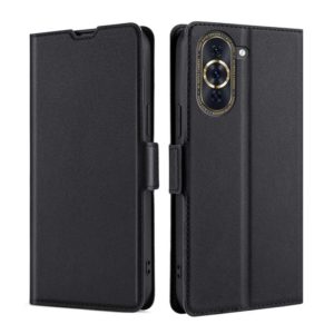 For Huawei nova 10 Pro Ultra-thin Voltage Side Buckle Horizontal Flip Leather Phone Case(Black) (OEM)
