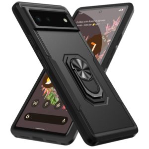 For Google Pixel 6 Pioneer Armor Heavy Duty PC + TPU Holder Phone Case(Black) (OEM)