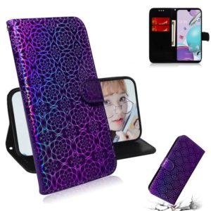 For LG K31 / Aristo 5 Solid Color Colorful Magnetic Buckle Horizontal Flip PU Leather Case with Holder & Card Slots & Wallet & Lanyard(Purple) (OEM)