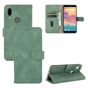 For UMIDIGI A3S Solid Color Skin Feel Magnetic Buckle Horizontal Flip Calf Texture PU Leather Case with Holder & Card Slots & Wallet(Green) (OEM)