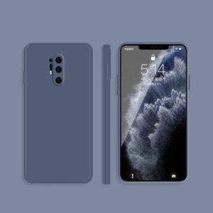 For OnePlus 8 Pro Solid Color Imitation Liquid Silicone Straight Edge Dropproof Full Coverage Protective Case(Gray) (OEM)