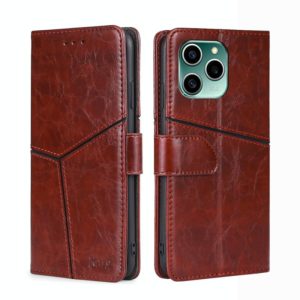 For Honor 60 SE Geometric Stitching Horizontal Flip Leather Phone Case(Dark Brown) (OEM)