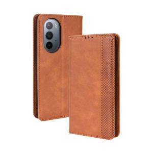 For Motorola Moto Edge X30 Magnetic Buckle Retro Crazy Horse Leather Phone Case(Brown) (OEM)