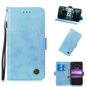 Multifunctional Horizontal Flip Retro Leather Case with Card Slot & Holder for Sony Xperia 1(Sky Blue) (OEM)