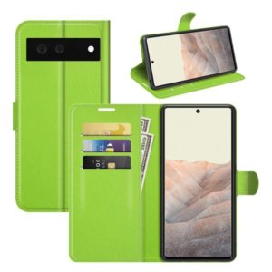 For Google Pixel 6 Litchi Texture Horizontal Flip Protective Case with Holder & Card Slots & Wallet(Green) (OEM)