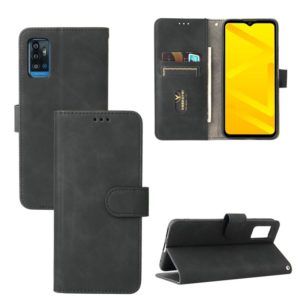 For ZTE Blade A71 Solid Color Skin Feel Magnetic Buckle Horizontal Flip Calf Texture PU Leather Case with Holder & Card Slots & Wallet(Black) (OEM)