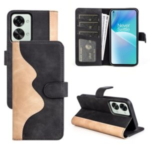 For OnePlus Nord 2T 5G Stitching Horizontal Flip Leather Phone Case(Black) (OEM)