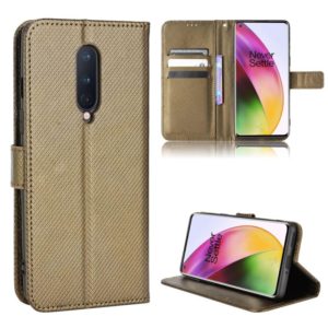 For OnePlus 8 Diamond Texture Leather Phone Case(Brown) (OEM)