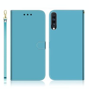 For Galaxy A70 Imitated Mirror Surface Horizontal Flip Leather Case with Holder & Card Slots & Wallet & Lanyard(Blue) (OEM)