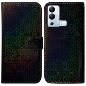 For Infinix Hot 12i Colorful Magnetic Buckle Leather Phone Case(Black) (OEM)