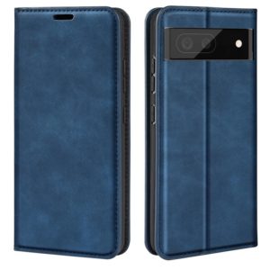 For Google Pixel 7 Retro-skin Magnetic Suction Leather Phone Case(Dark Blue) (OEM)