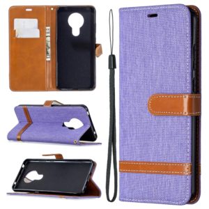 For Nokia 5.3 Denim Texture Horizontal Flip Leather Case with Holder & Card Slots & Wallet & Lanyard(Purple) (OEM)