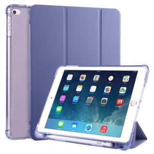 For iPad Air / Air 2 / 9.7 (2017) & (2018) 3-folding Horizontal Flip PU Leather + Shockproof TPU Case with Holder & Pen Slot(Lavender Purple) (OEM)