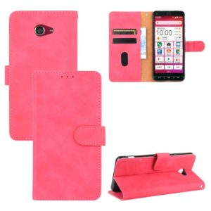 For Kyocera Kantan Sumaho 2 (A001KC) Solid Color Skin Feel Magnetic Buckle Horizontal Flip Calf Texture PU Leather Case with Holder & Card Slots & Wallet(Rose Red) (OEM)