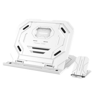 T3 Multi-function Hollow Design Cooling Bracket with 10-Level Adjustable Angle for Notebook, MacBook, iPad, Mobile Phones(White) (OEM)