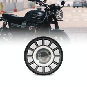 C0062 5.75 inch Square Double Angel Eyes Motorcycle Headlight (OEM)