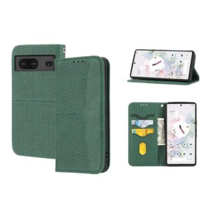 For Google Pixel 7 Woven Texture Stitching Magnetic PU Leather Phone Case(Green) (OEM)