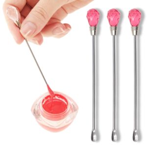 3 PCS Stainless Steel Nail Tool Stirrer(Red) (OEM)
