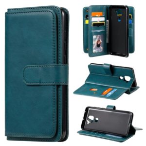 For Xiaomi Redmi Note 9 Multifunctional Magnetic Copper Buckle Horizontal Flip Solid Color Leather Case with 10 Card Slots & Wallet & Holder & Photo Frame(Dark Green) (OEM)