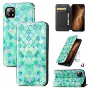 For Sharp Aquos Sense 6 Colorful Magnetic Horizontal Flip Leather Phone Case with Holder & Card Slot & Wallet(Emerald) (OEM)