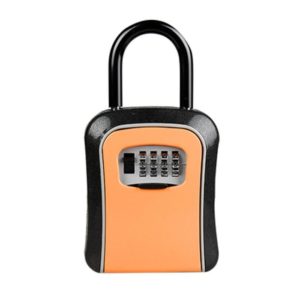 Car Password Lock Storage Box Security Box Hook Installation-free Safety Box(Orange) (OEM)