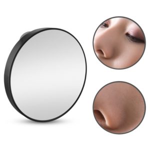 Magnification Small Round Mirror with Suction Cup Makeup Mirror 8.8cm Magnification Makeup Mirror, Model:Black Five Times (OEM)