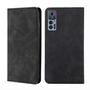 For TCL 30 5G / 30+ 5G Skin Feel Magnetic Horizontal Flip Leather Phone Case(Black) (OEM)