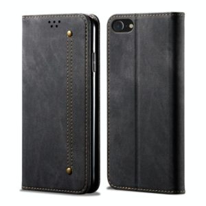 For iPhone 6 / 6s Denim Texture Casual Style Horizontal Flip Leather Case with Holder & Card Slots & Wallet(Black) (OEM)