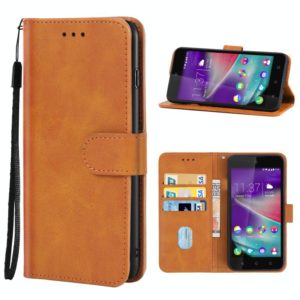 Leather Phone Case For Wiko Rainbow Lite(Brown) (OEM)