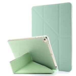 For iPad Mini 4 Airbag Deformation Horizontal Flip Leather Case with Holder (Mint Green) (OEM)