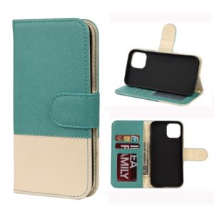 For iPhone 12 mini Splicing Color Horizontal Flip Leather Case with Holder & Photo Frame & Card Slots & Wallet(Green) (OEM)
