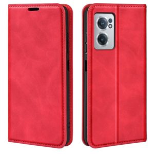For OnePlus Nord CE 2 5G Retro-skin Magnetic Suction Leather Phone Case(Red) (OEM)