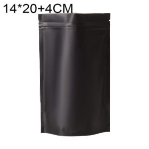 100 PCS/Set Matte Aluminum Foil Snack Stand-up Pouch, Size:14x20+4cm(Black) (OEM)