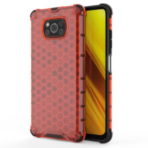 For Xiaomi POCO X3 NFC Shockproof Honeycomb PC + TPU Case(Red) (OEM)