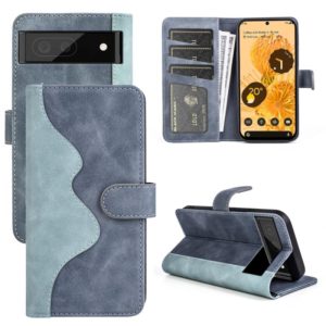 For Google Pixel 7 Pro Stitching Horizontal Flip Leather Phone Case(Blue) (OEM)
