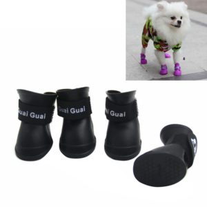 Lovely Pet Dog Shoes Puppy Candy Color Rubber Boots Waterproof Rain Shoes, S, Size: 4.3 x 3.3cm(Black) (OEM)