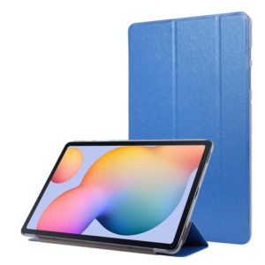 For Samsung Galaxy Tab S8+ / Tab S8 Plus / Tab S7 FE / Tab S7+ / T970 Silk Texture Three-fold Horizontal Flip Leather Case with Holder & Pen Slot(Blue) (OEM)