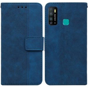 For Tecno Camon 15 Geometric Embossed Leather Phone Case(Blue) (OEM)